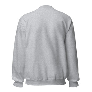 unisex crew neck sweatshirt sport grey back view, plain long sleeve pullover