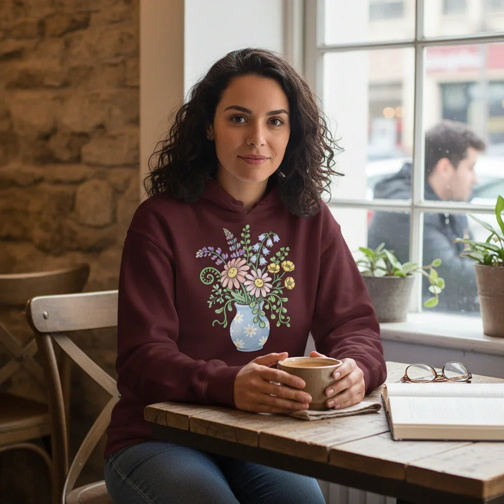 Happy Flowers Unisex Hoodie by Golden Willow Goods