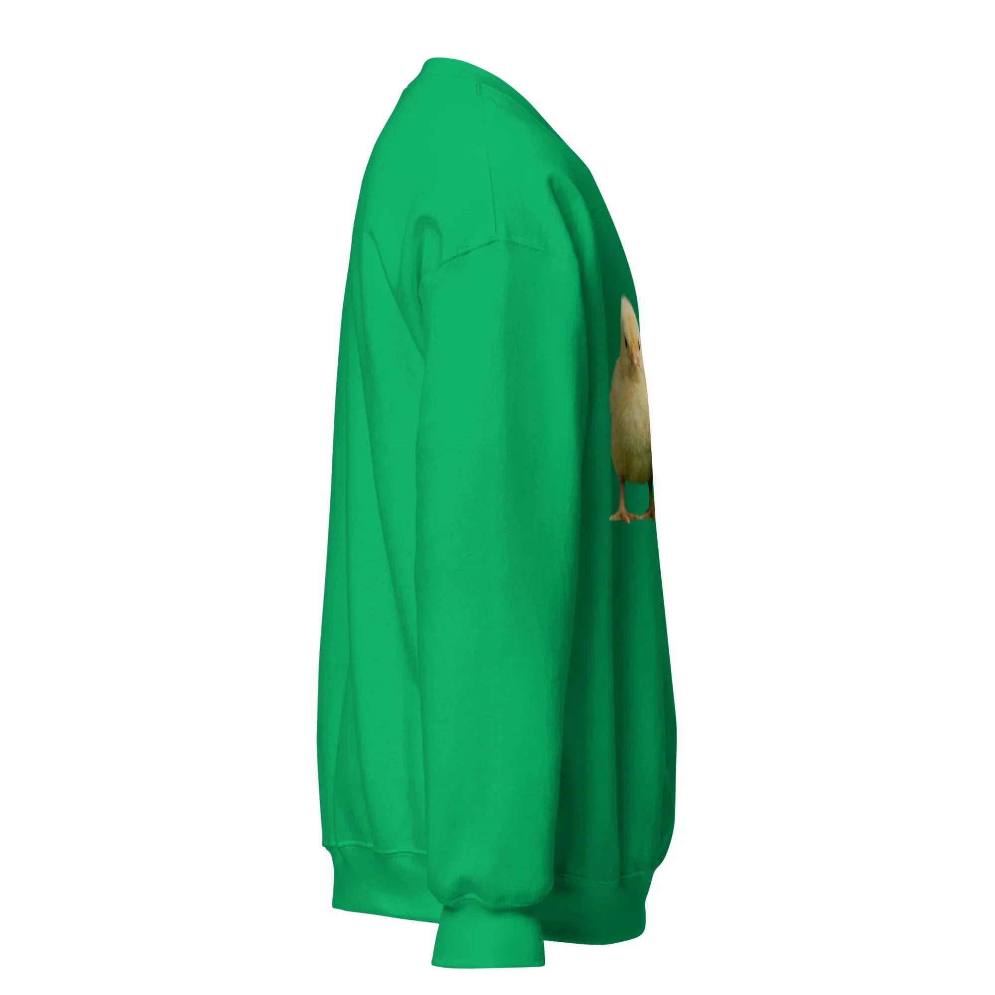 Irish green unisex crew neck sweatshirt with cute duck graphic on right side