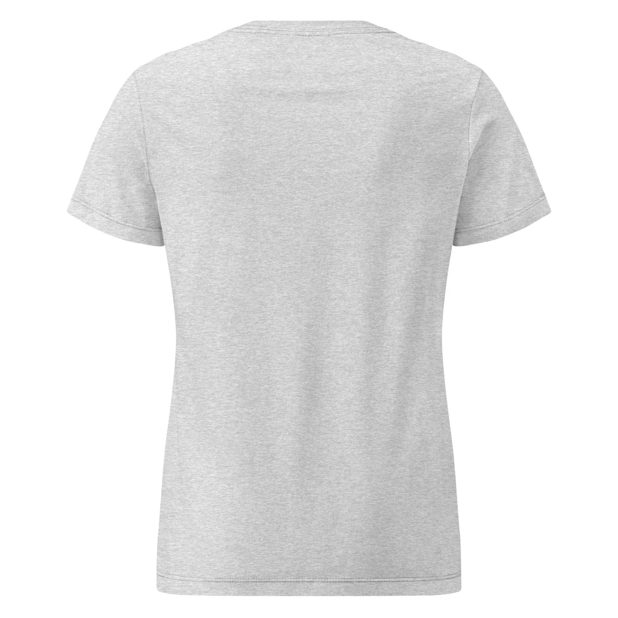 Back view of women's basic softstyle t-shirt in sport grey, short sleeves, plain design