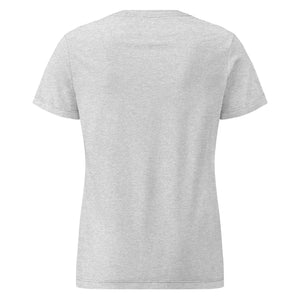 Back view of women's basic softstyle t-shirt in sport grey, short sleeves, plain design